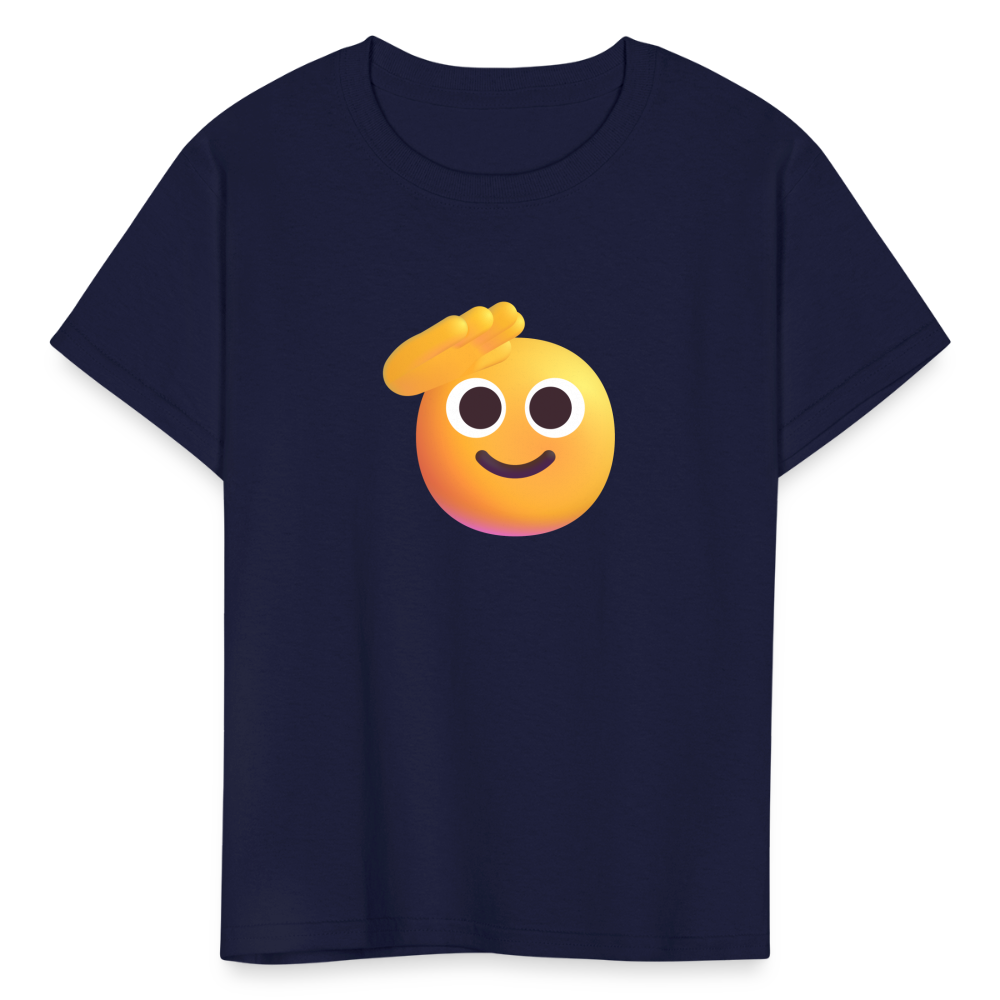 🫡 Saluting Face (Microsoft Fluent) Kids' T-Shirt - navy