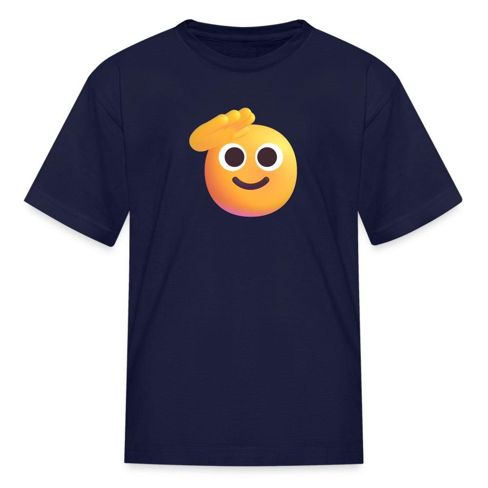 🫡 Saluting Face (Microsoft Fluent) Kids' T-Shirt - navy