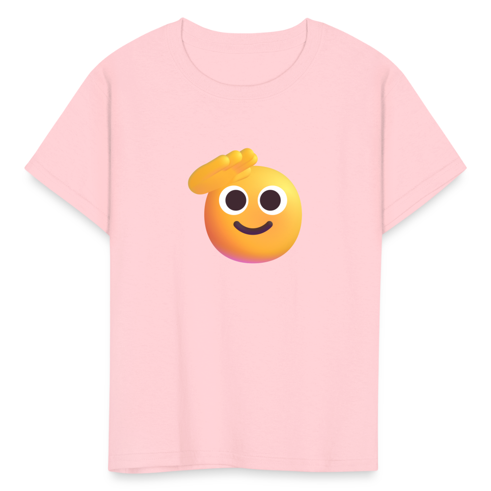 🫡 Saluting Face (Microsoft Fluent) Kids' T-Shirt - pink
