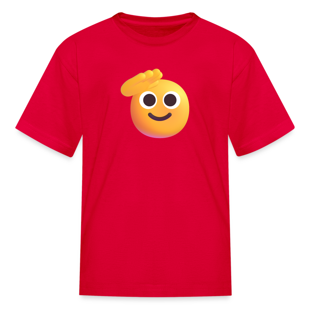 🫡 Saluting Face (Microsoft Fluent) Kids' T-Shirt - red