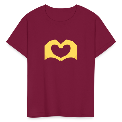 🫶 Heart Hands (Twemoji) Kids' T-Shirt - burgundy