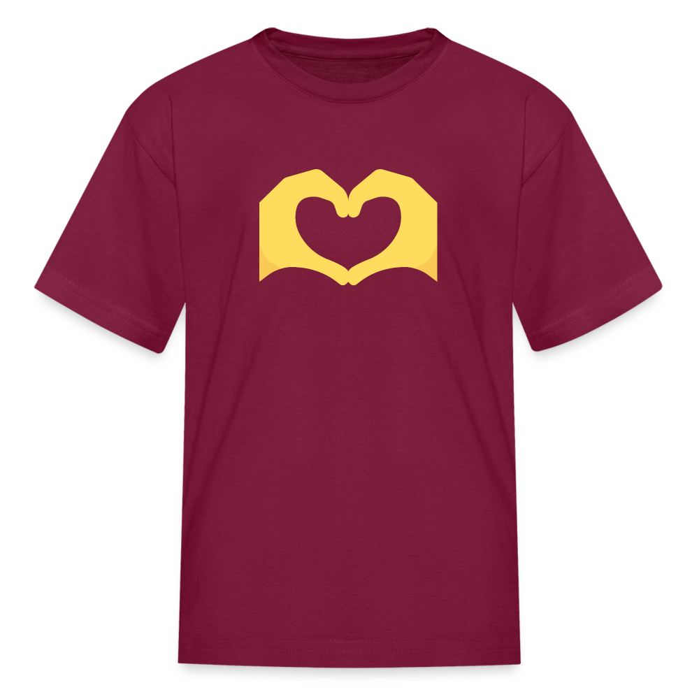 🫶 Heart Hands (Twemoji) Kids' T-Shirt - burgundy