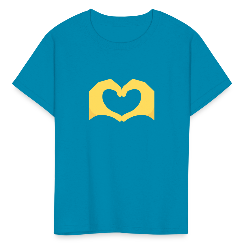 🫶 Heart Hands (Twemoji) Kids' T-Shirt - turquoise