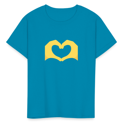 🫶 Heart Hands (Twemoji) Kids' T-Shirt - turquoise