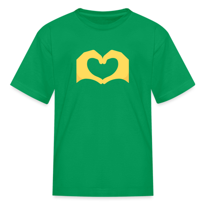 🫶 Heart Hands (Twemoji) Kids' T-Shirt - kelly green