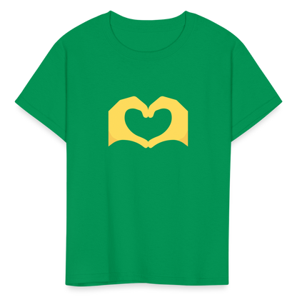 🫶 Heart Hands (Twemoji) Kids' T-Shirt - kelly green