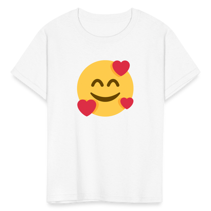 🥰 Smiling Face with Hearts (Twemoji) Kids' T-Shirt - white