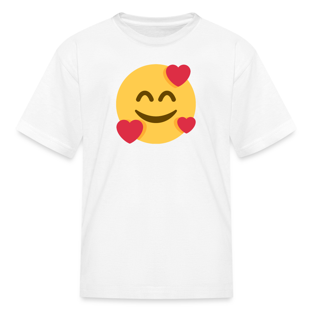 🥰 Smiling Face with Hearts (Twemoji) Kids' T-Shirt - white