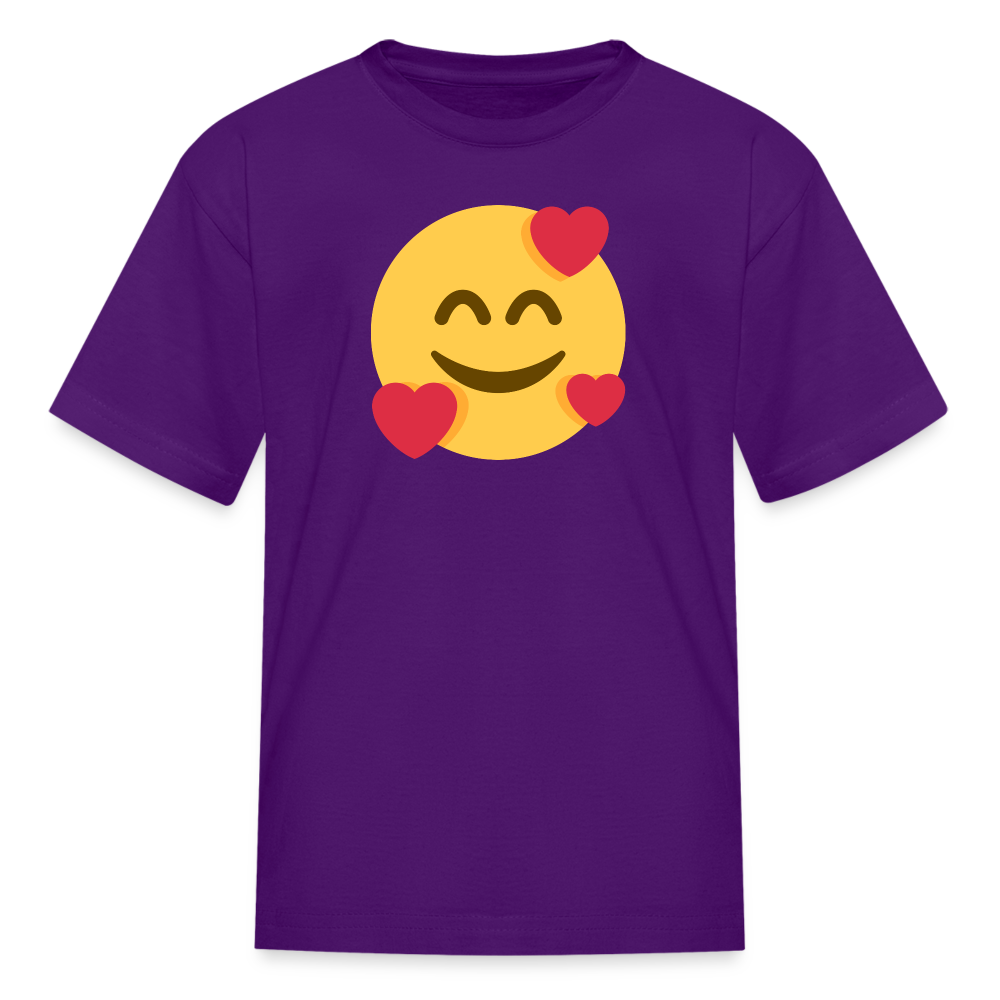 🥰 Smiling Face with Hearts (Twemoji) Kids' T-Shirt - purple