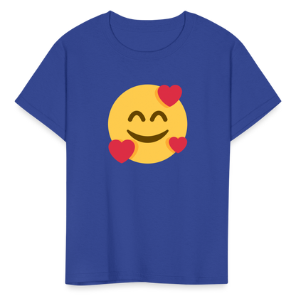 🥰 Smiling Face with Hearts (Twemoji) Kids' T-Shirt - royal blue