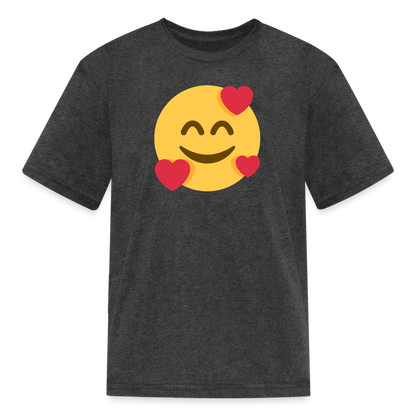 🥰 Smiling Face with Hearts (Twemoji) Kids' T-Shirt - heather black