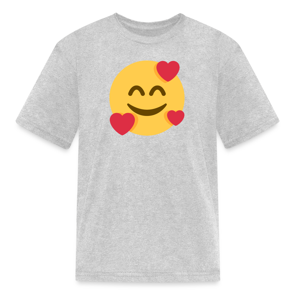 🥰 Smiling Face with Hearts (Twemoji) Kids' T-Shirt - heather gray