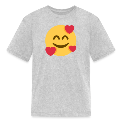 🥰 Smiling Face with Hearts (Twemoji) Kids' T-Shirt - heather gray