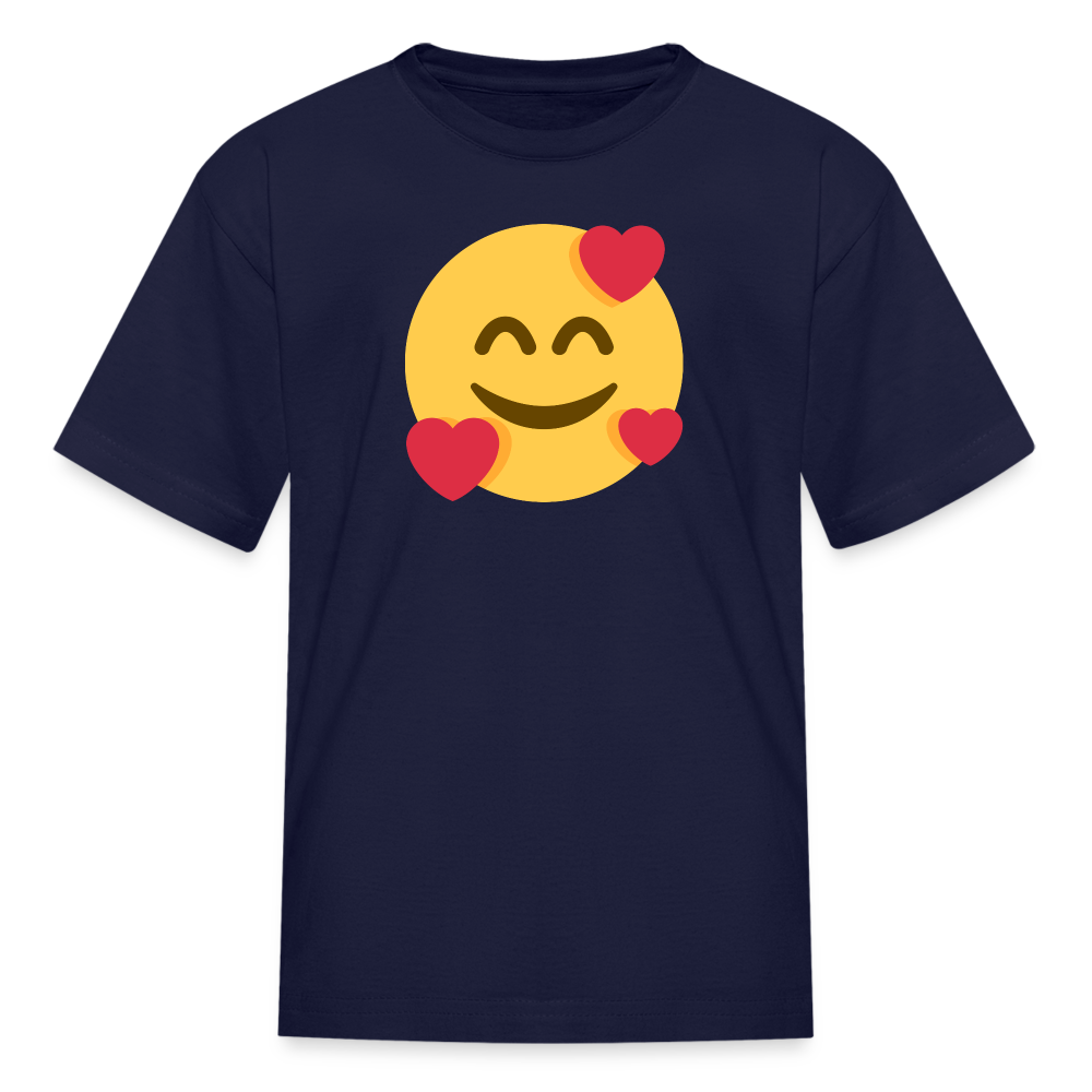 🥰 Smiling Face with Hearts (Twemoji) Kids' T-Shirt - navy