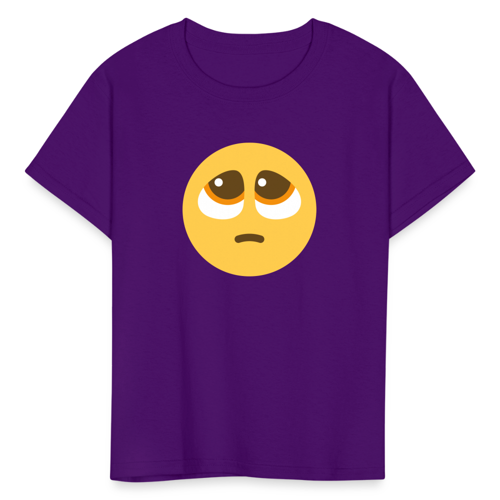 🥺 Pleading Face (Twemoji) Kids' T-Shirt - purple