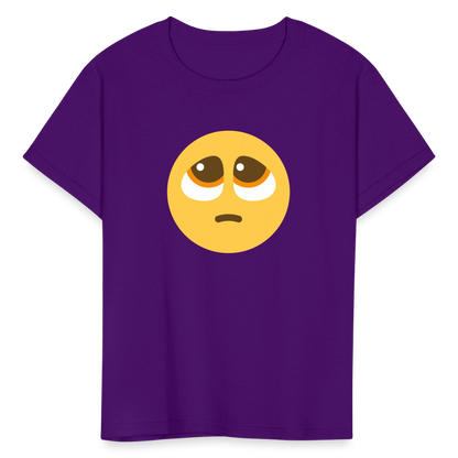 🥺 Pleading Face (Twemoji) Kids' T-Shirt - purple