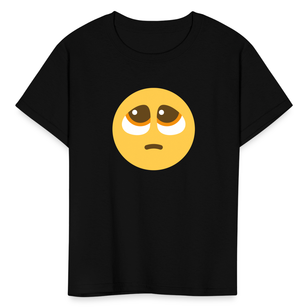 🥺 Pleading Face (Twemoji) Kids' T-Shirt - black