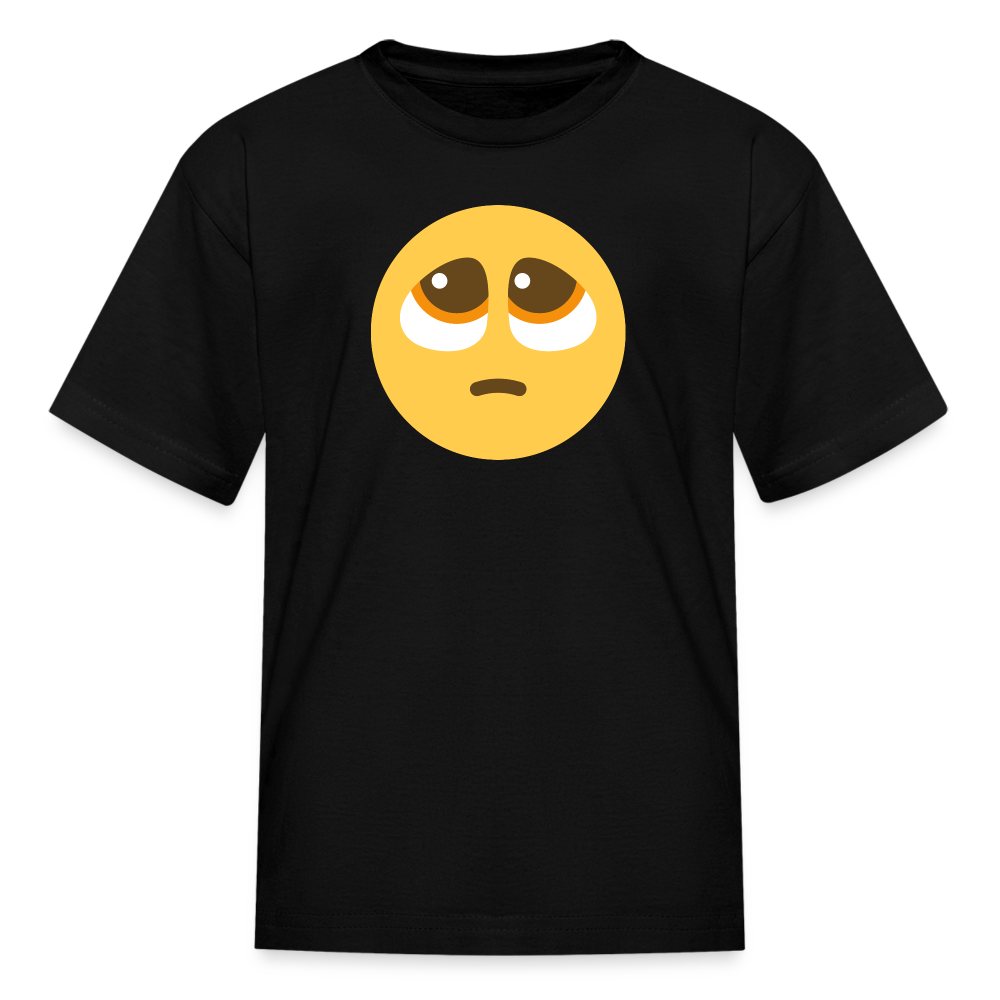 🥺 Pleading Face (Twemoji) Kids' T-Shirt - black