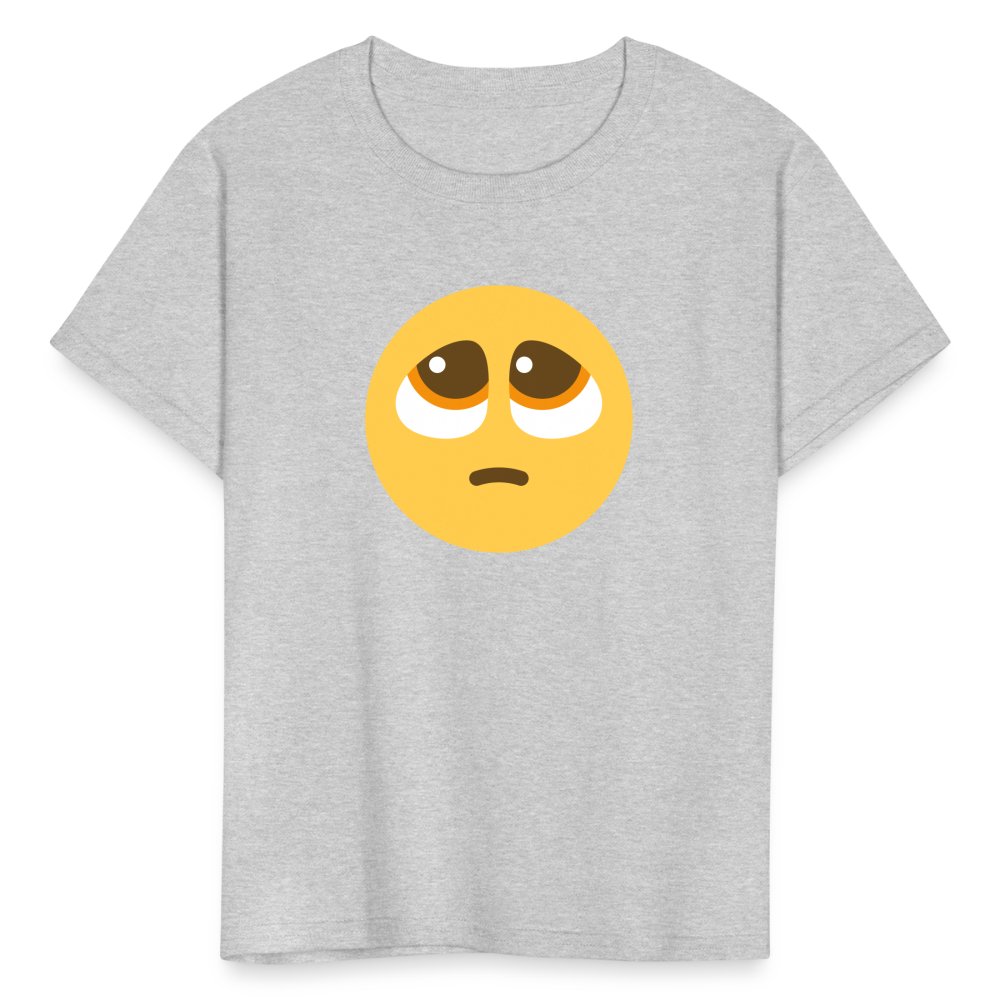 🥺 Pleading Face (Twemoji) Kids' T-Shirt - heather gray