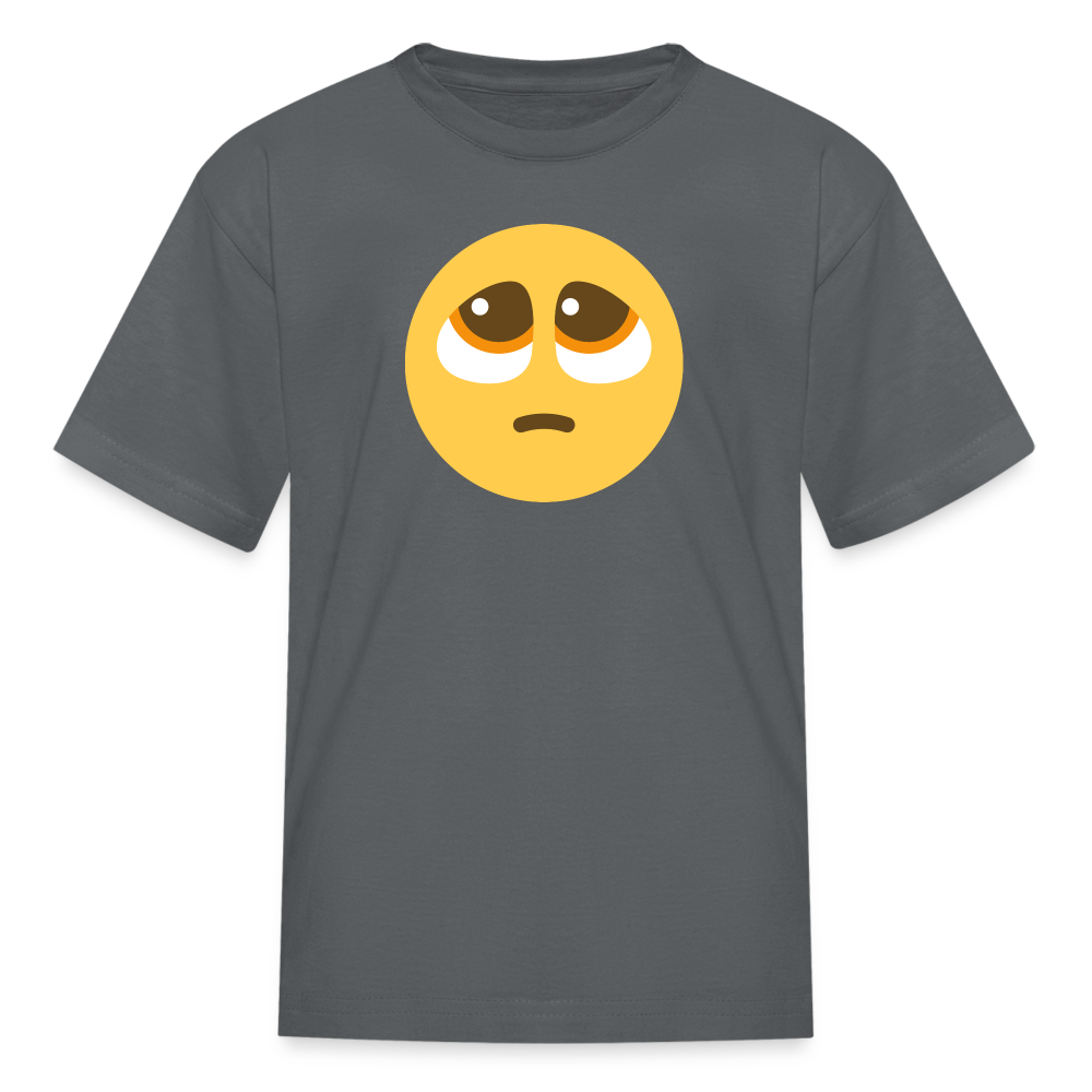 🥺 Pleading Face (Twemoji) Kids' T-Shirt - charcoal