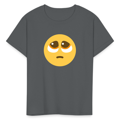 🥺 Pleading Face (Twemoji) Kids' T-Shirt - charcoal