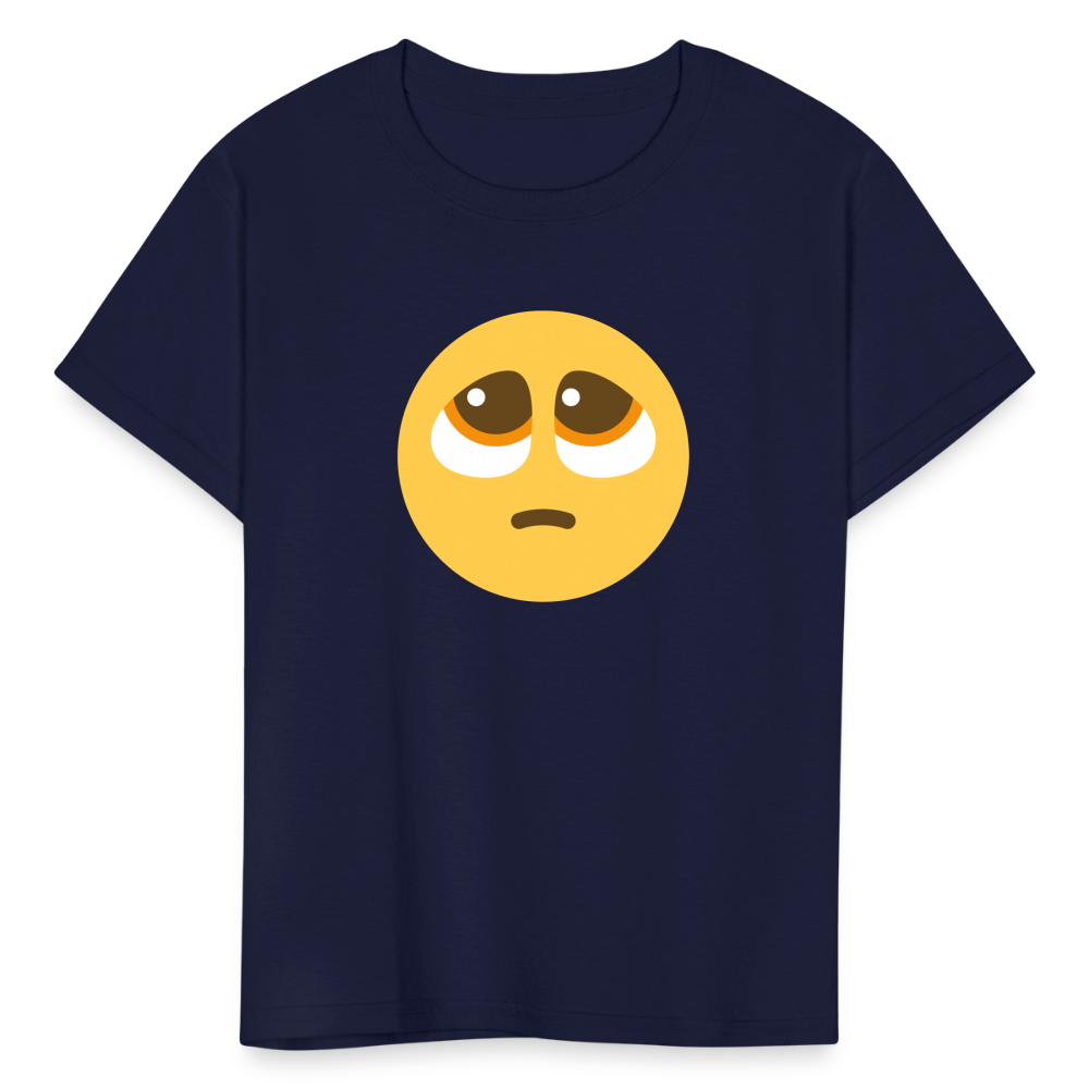 🥺 Pleading Face (Twemoji) Kids' T-Shirt - navy