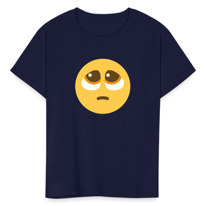 🥺 Pleading Face (Twemoji) Kids' T-Shirt - navy