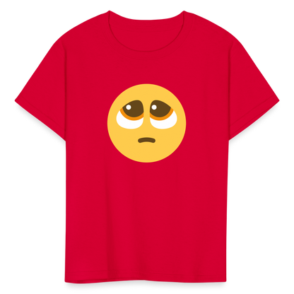 🥺 Pleading Face (Twemoji) Kids' T-Shirt - red