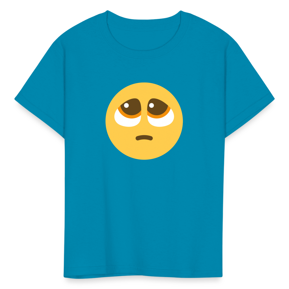🥺 Pleading Face (Twemoji) Kids' T-Shirt - turquoise