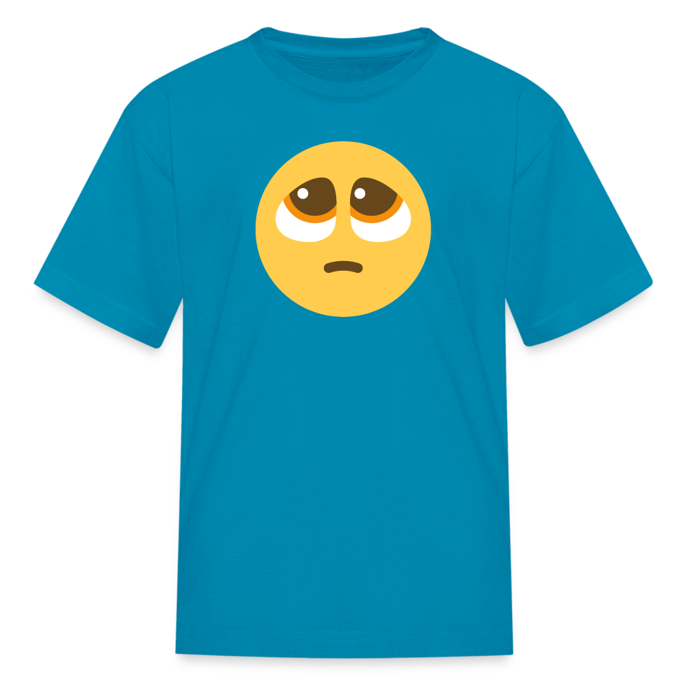 🥺 Pleading Face (Twemoji) Kids' T-Shirt - turquoise
