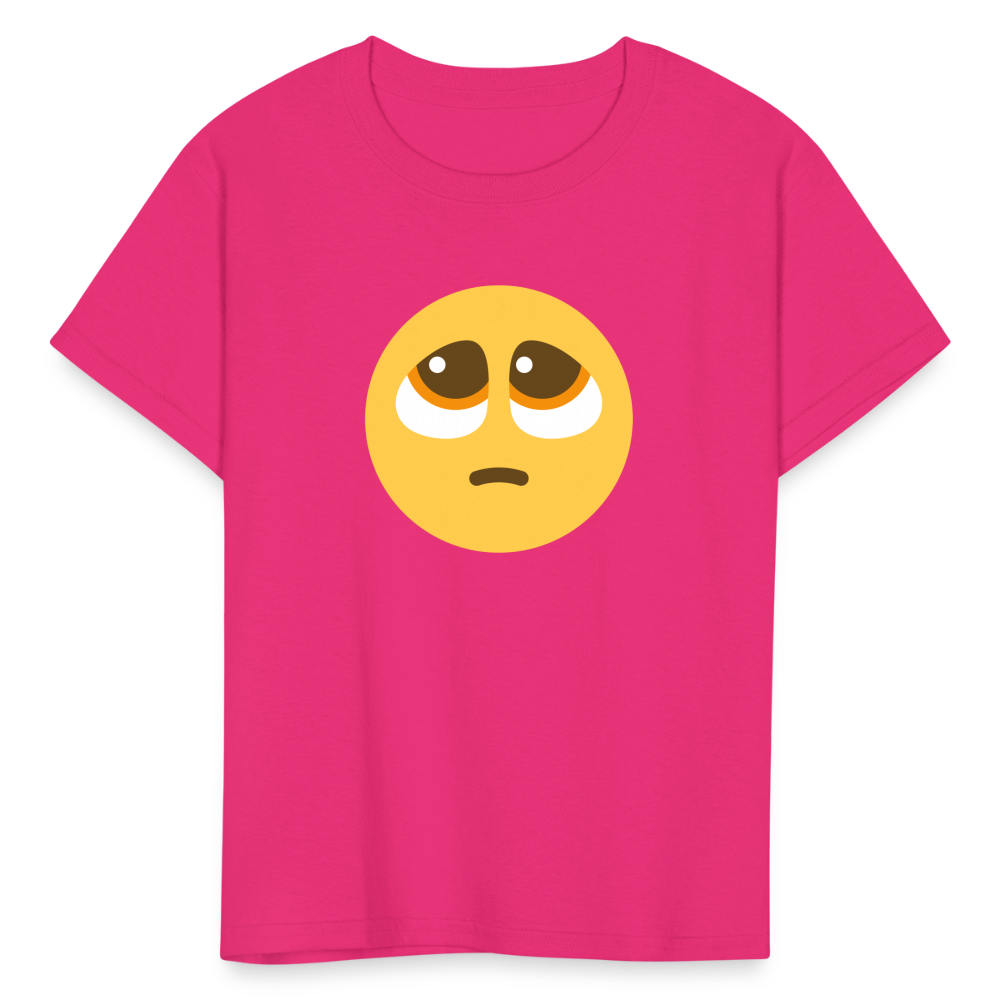 🥺 Pleading Face (Twemoji) Kids' T-Shirt - fuchsia