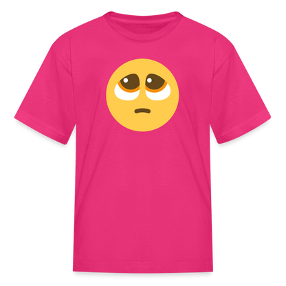 🥺 Pleading Face (Twemoji) Kids' T-Shirt - fuchsia