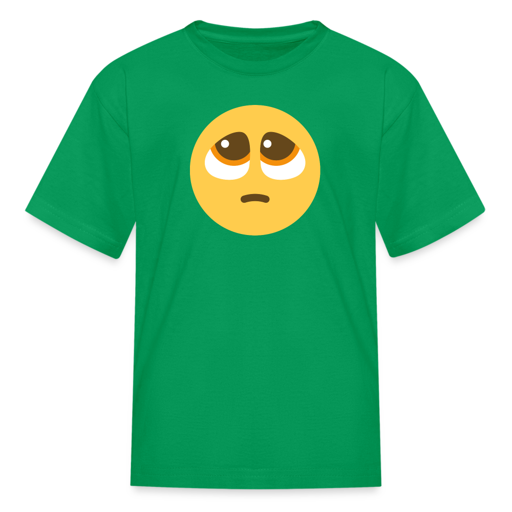 🥺 Pleading Face (Twemoji) Kids' T-Shirt - kelly green