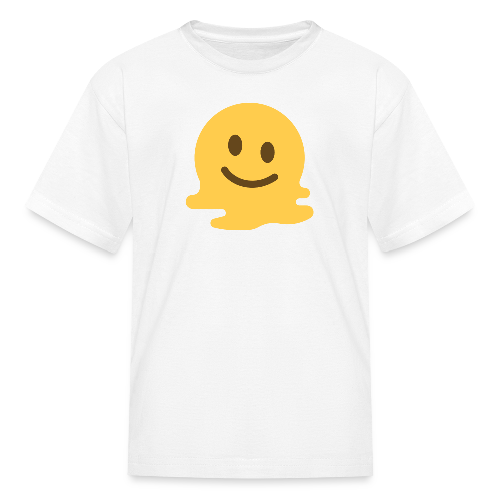 🫠 Melting Face (Twemoji) Kids' T-Shirt - white