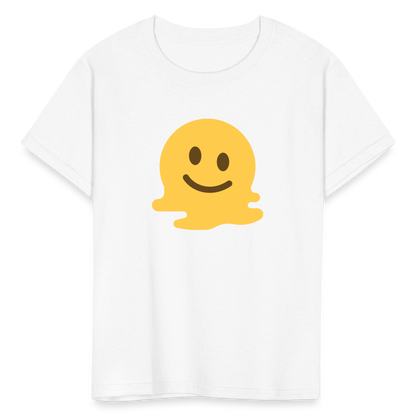 🫠 Melting Face (Twemoji) Kids' T-Shirt - white