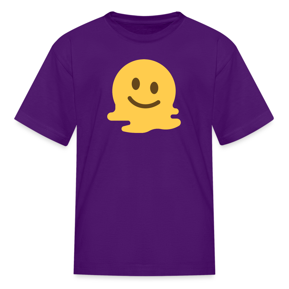 🫠 Melting Face (Twemoji) Kids' T-Shirt - purple