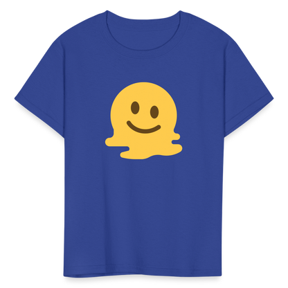 🫠 Melting Face (Twemoji) Kids' T-Shirt - royal blue