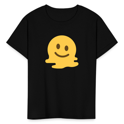 🫠 Melting Face (Twemoji) Kids' T-Shirt - black