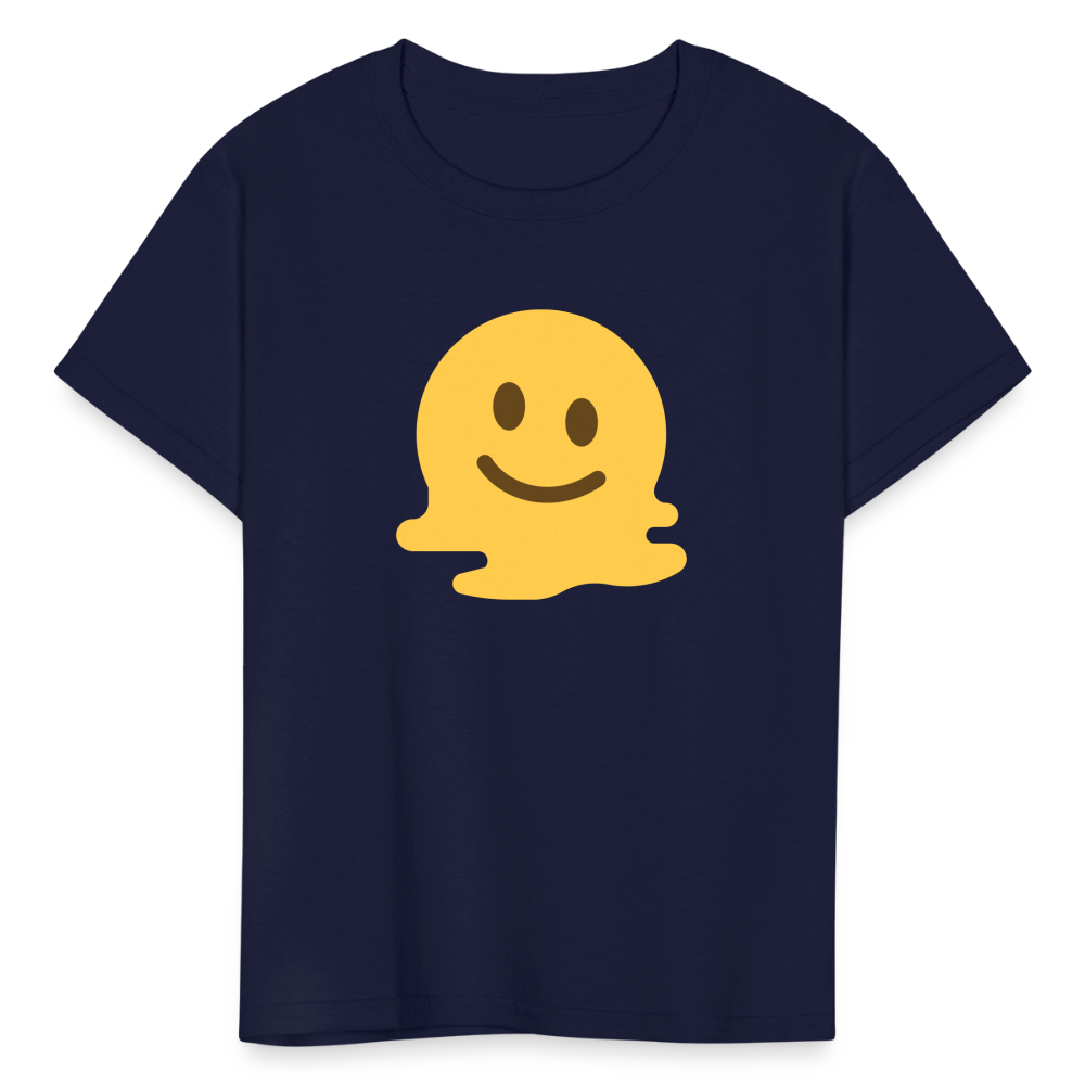 🫠 Melting Face (Twemoji) Kids' T-Shirt - navy