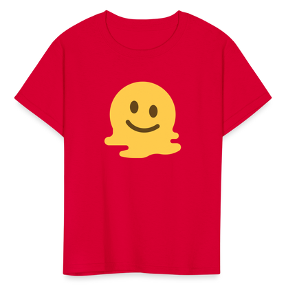🫠 Melting Face (Twemoji) Kids' T-Shirt - red
