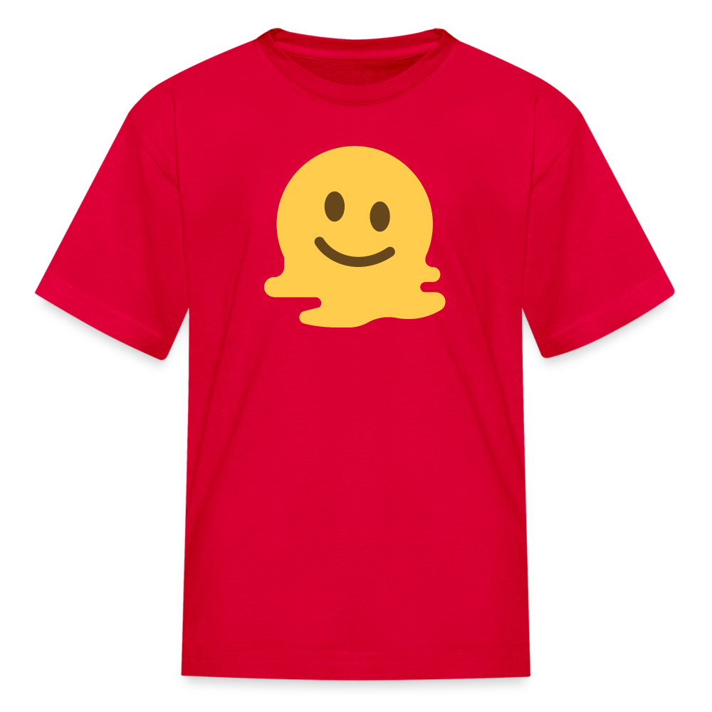 🫠 Melting Face (Twemoji) Kids' T-Shirt - red
