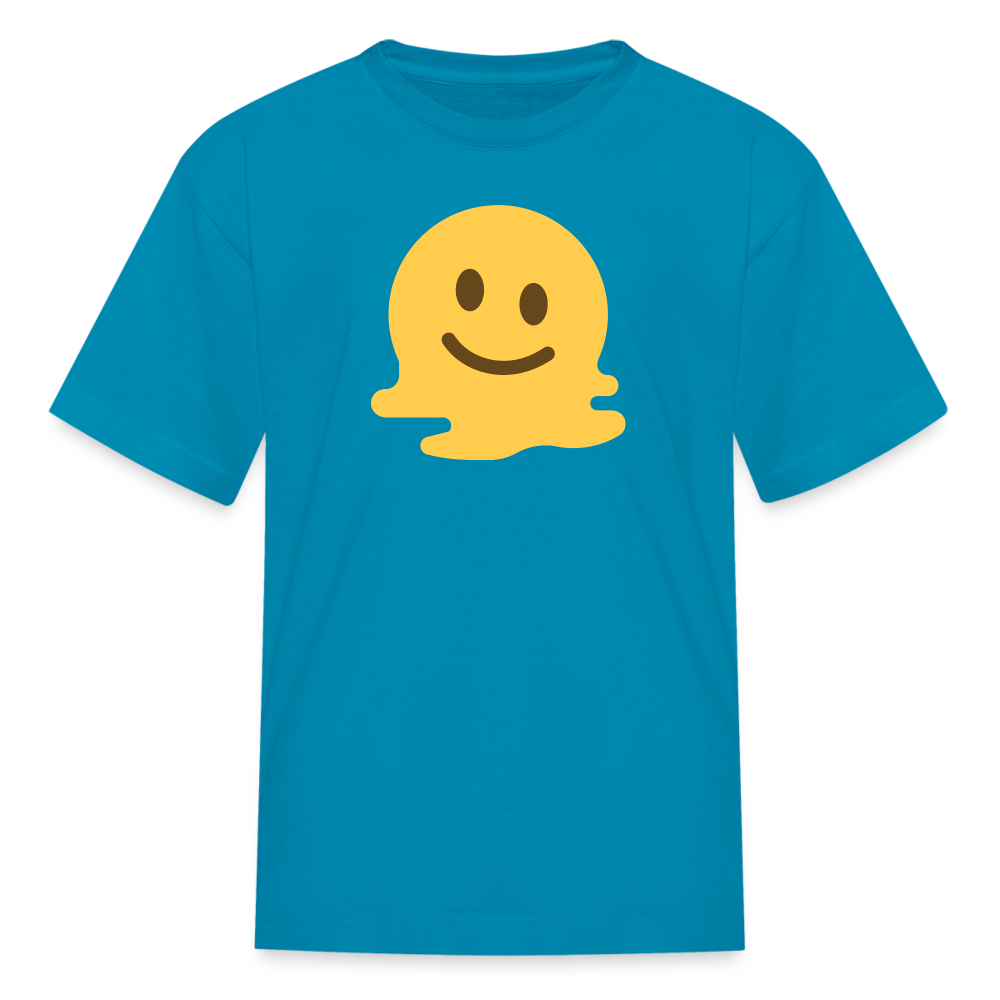 🫠 Melting Face (Twemoji) Kids' T-Shirt - turquoise