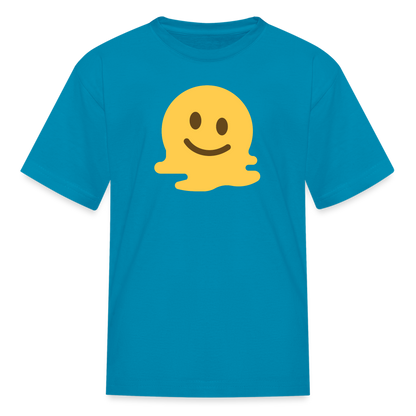 🫠 Melting Face (Twemoji) Kids' T-Shirt - turquoise