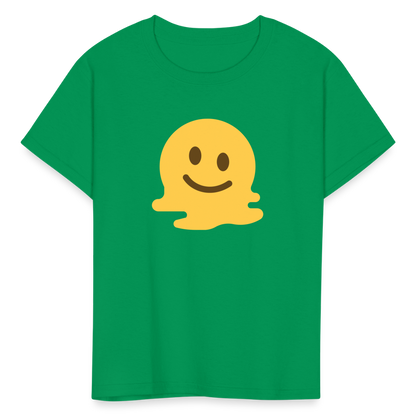 🫠 Melting Face (Twemoji) Kids' T-Shirt - kelly green