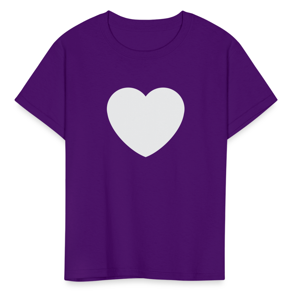 🤍 White Heart (Twemoji) Kids' T-Shirt - purple