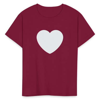 🤍 White Heart (Twemoji) Kids' T-Shirt - burgundy