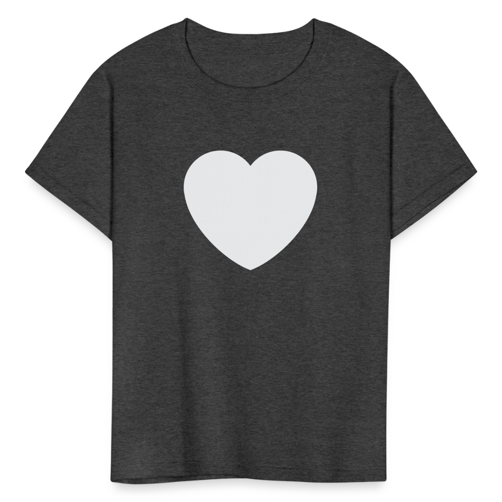 🤍 White Heart (Twemoji) Kids' T-Shirt - heather black
