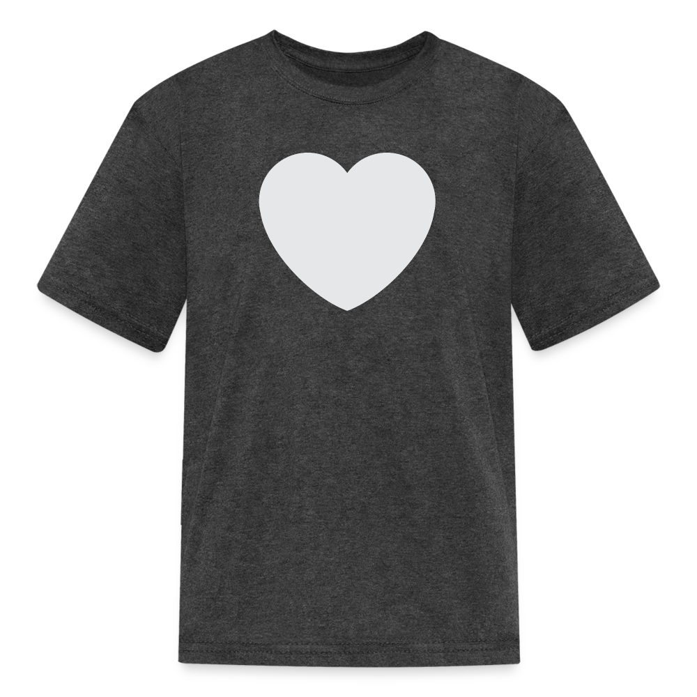 🤍 White Heart (Twemoji) Kids' T-Shirt - heather black