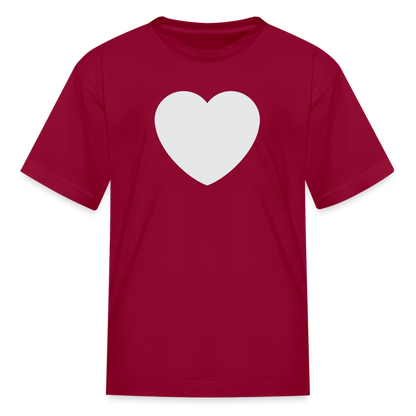 🤍 White Heart (Twemoji) Kids' T-Shirt - dark red