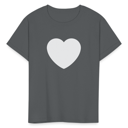 🤍 White Heart (Twemoji) Kids' T-Shirt - charcoal